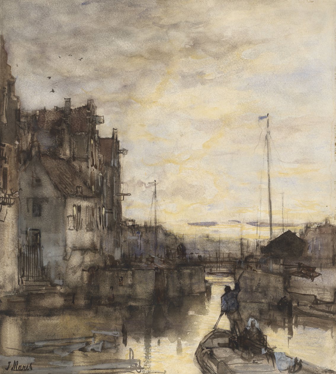 Vue de la ville au crépuscule - Jacob Maris