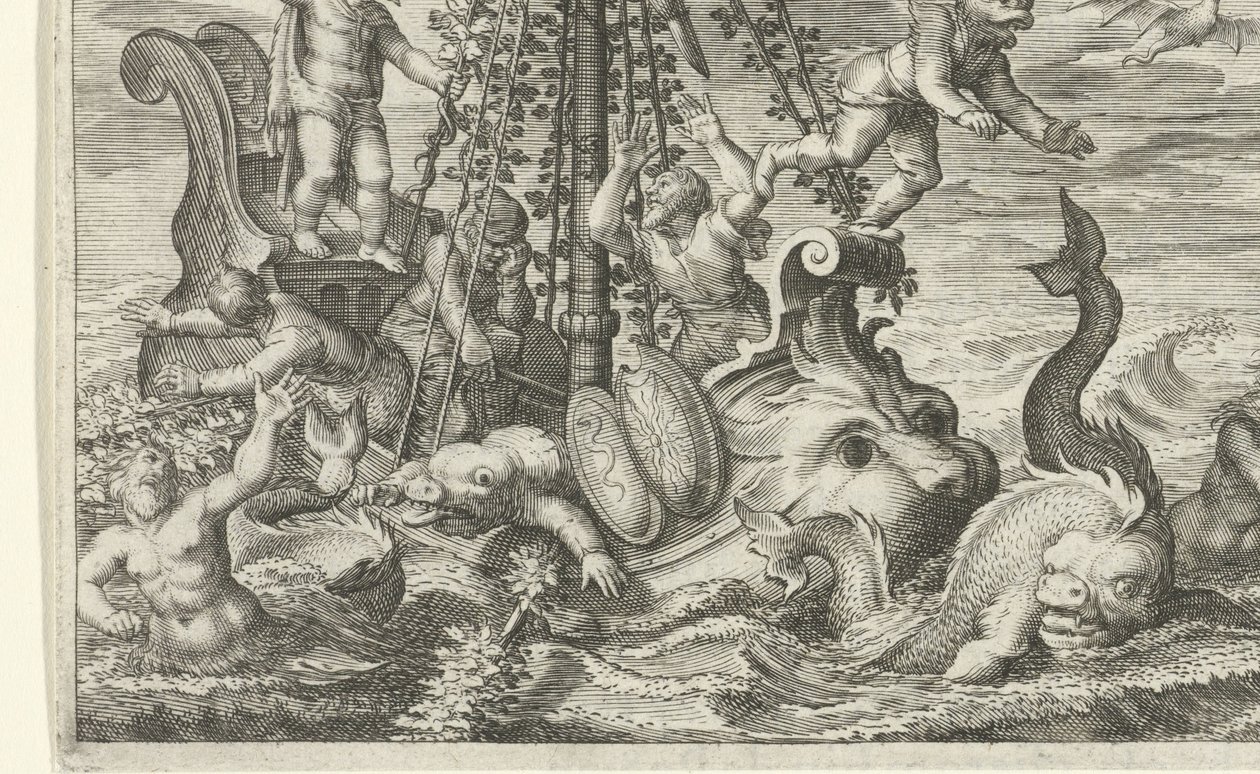 Bacchus transforme ses ravisseurs en dauphins - Jacob Matham
