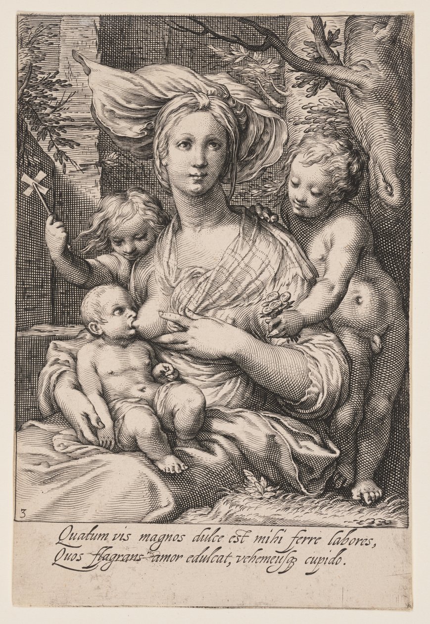 La charité, tirée des Sept vertus - Jacob Matham