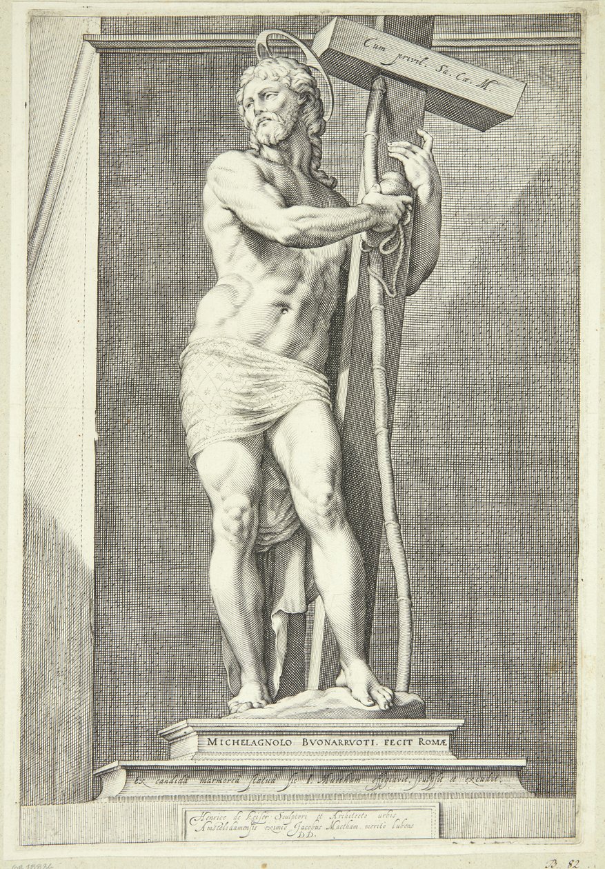 Jésus debout avec la croix - Jacob Matham