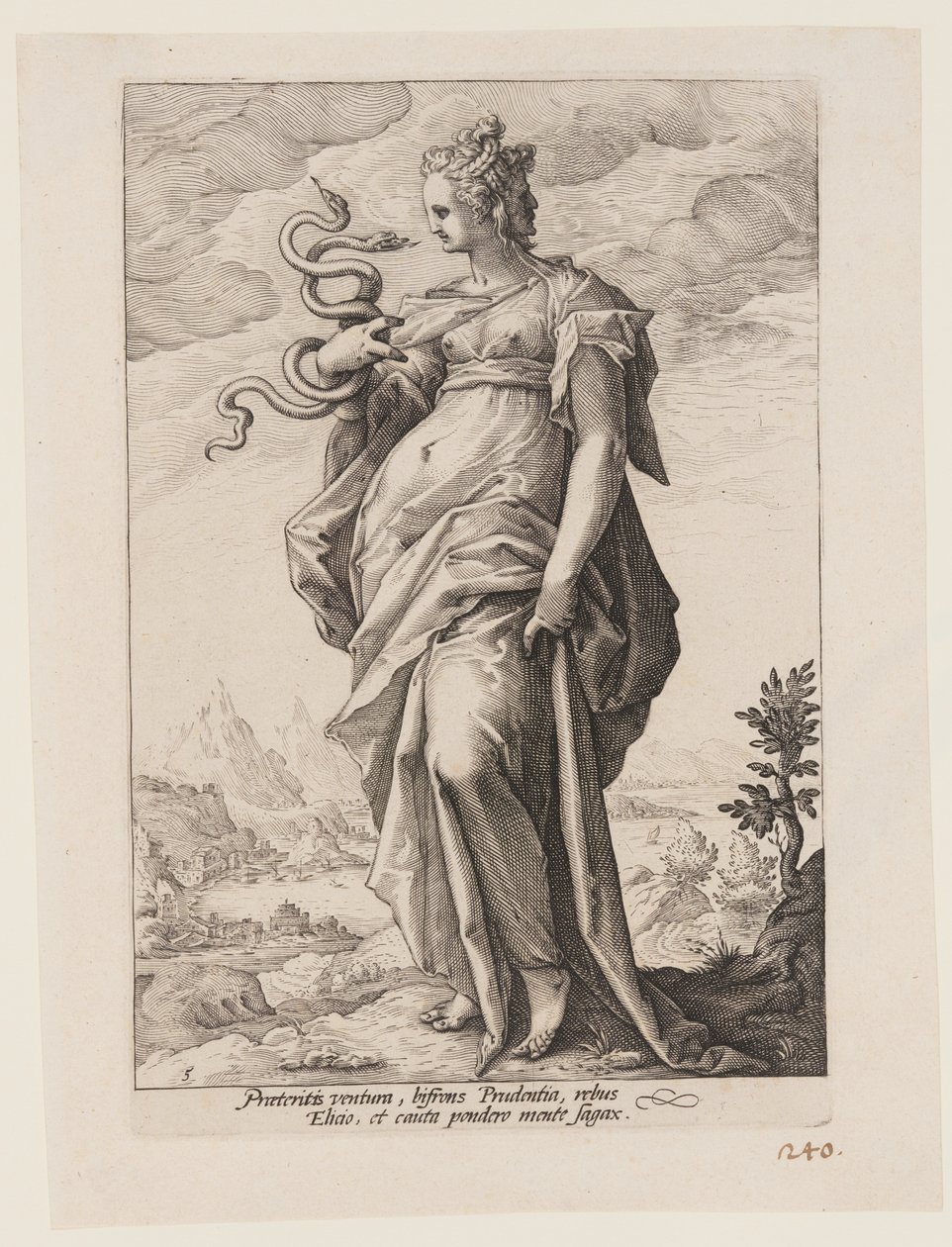 Prudence, extrait de Les vertus - Jacob Matham