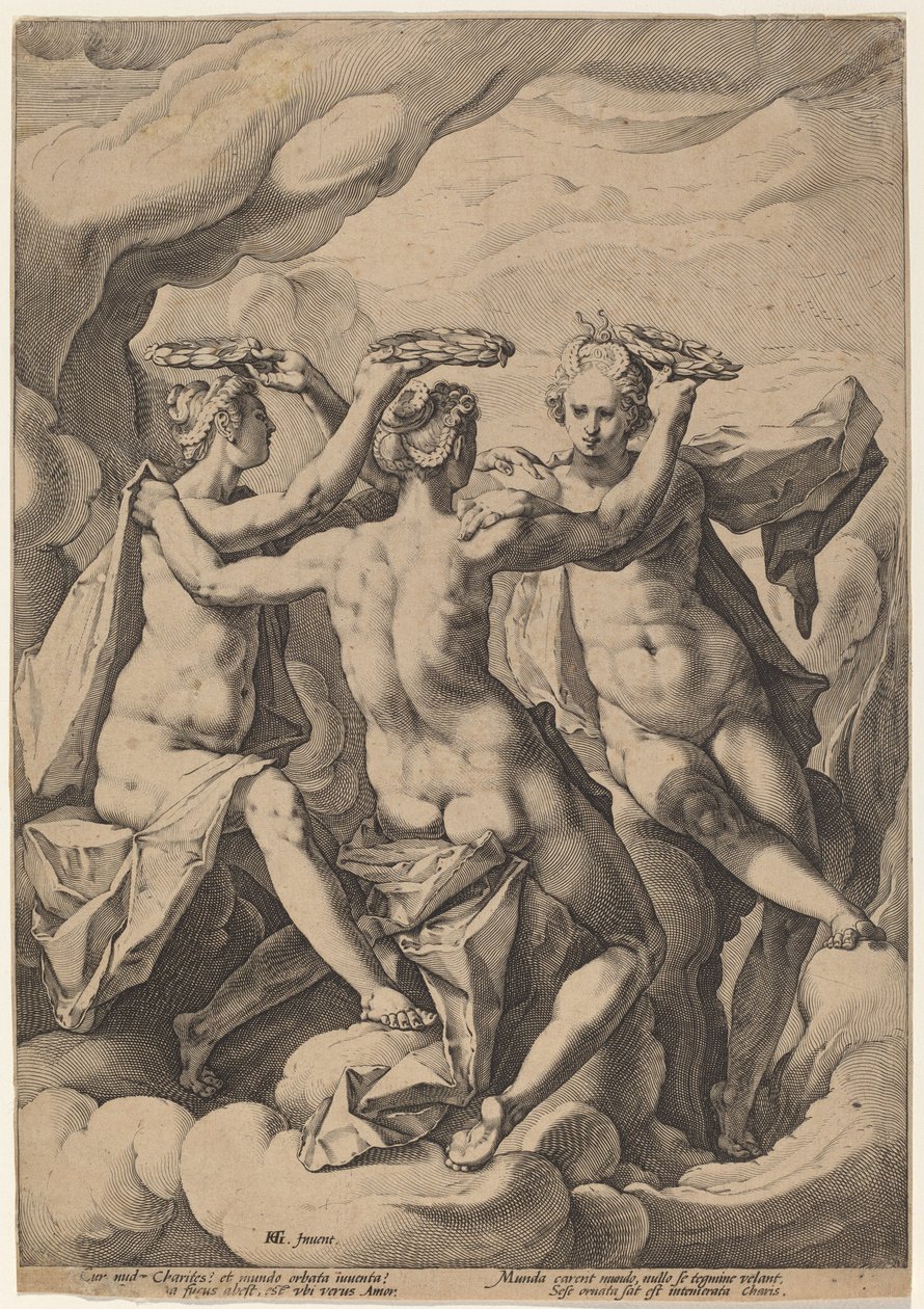 Les Trois Grâces - Jacob Matham, after Hendrick Goltzius