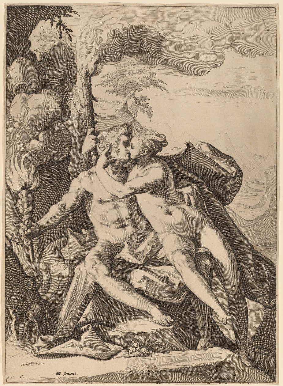 Éros et Antéros - Jacob Matham after Hendrik Goltzius