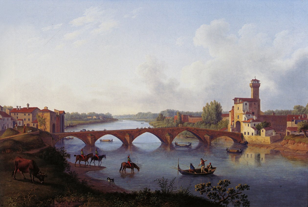 Le Ponte a Mare à Pise - Jacob Philipp Hackert