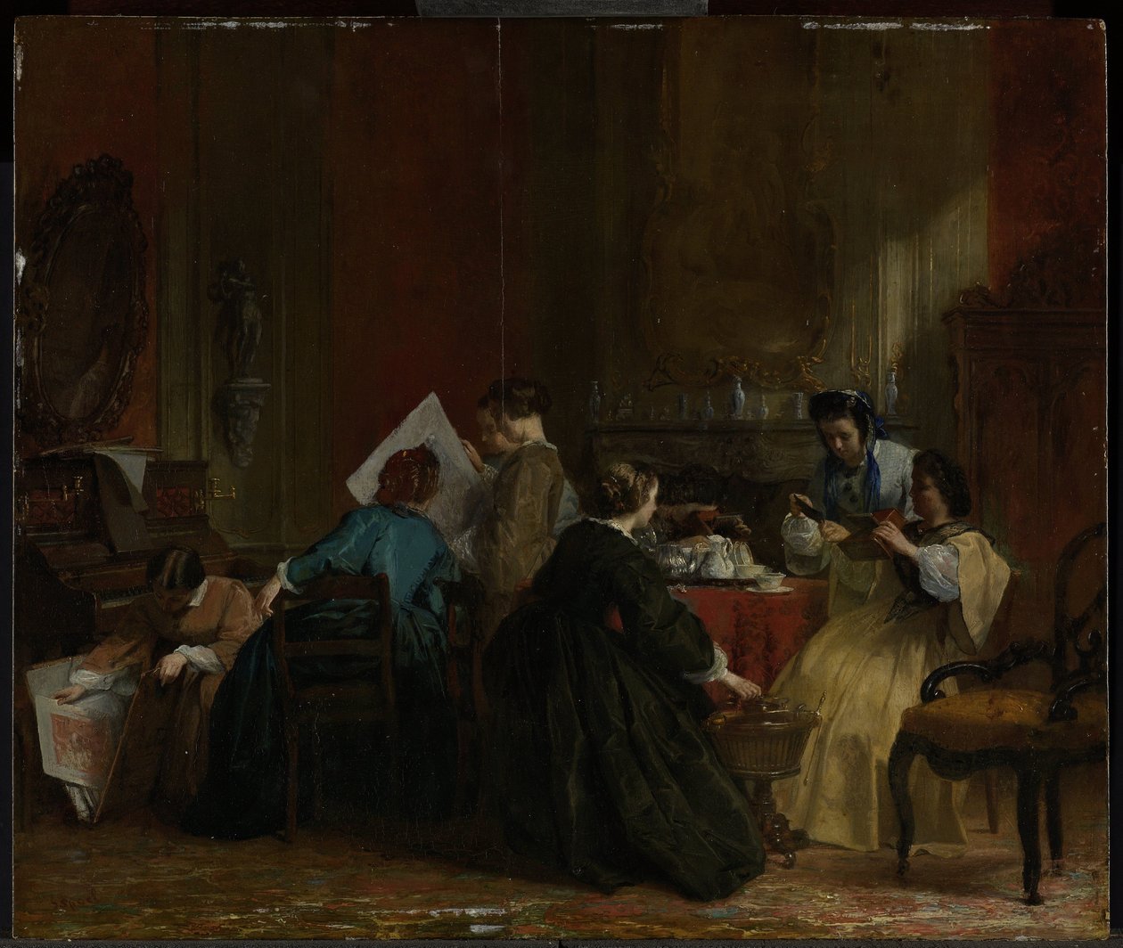 Groupe de femmes regardant des photographies stéréoscopiques - Jacob Spoel