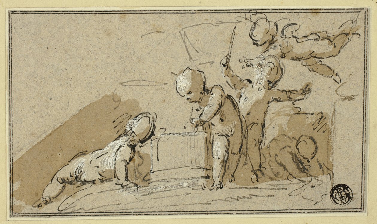 Cinq putti jouant - Jacob de Wit