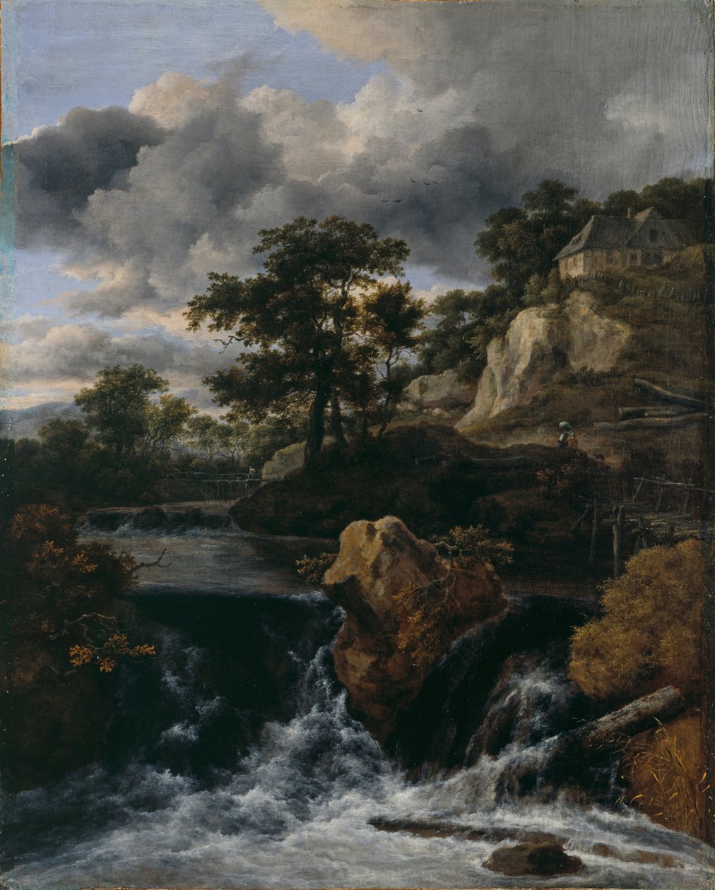 Paysage vallonné avec une cascade - Jacob van Ruisdael