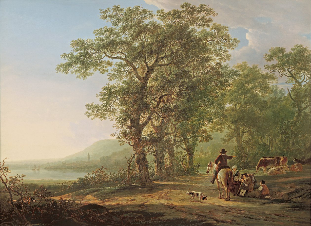 Figures dans un paysage forestier - Jacob van Strij
