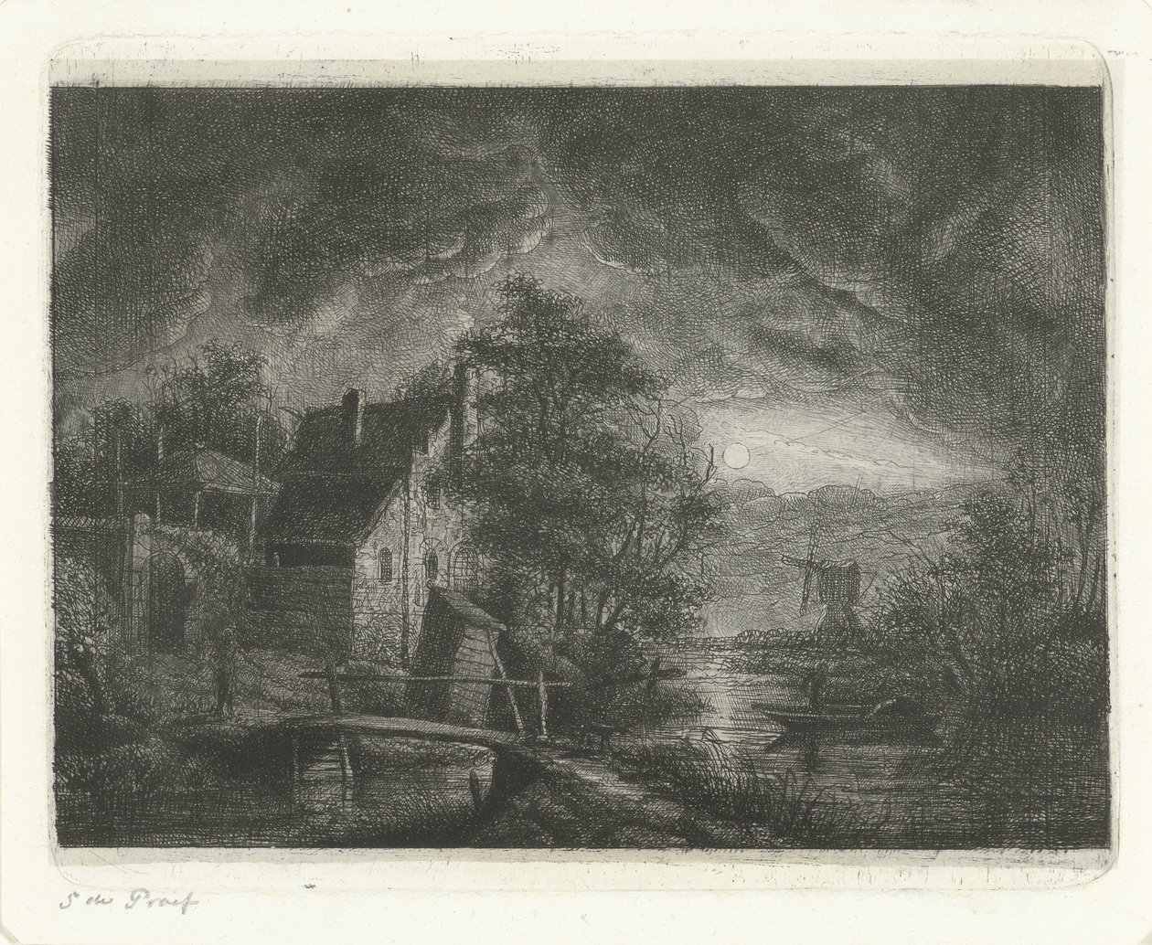 Paysage au clair de lune - Jacobus Ludovicus Cornet