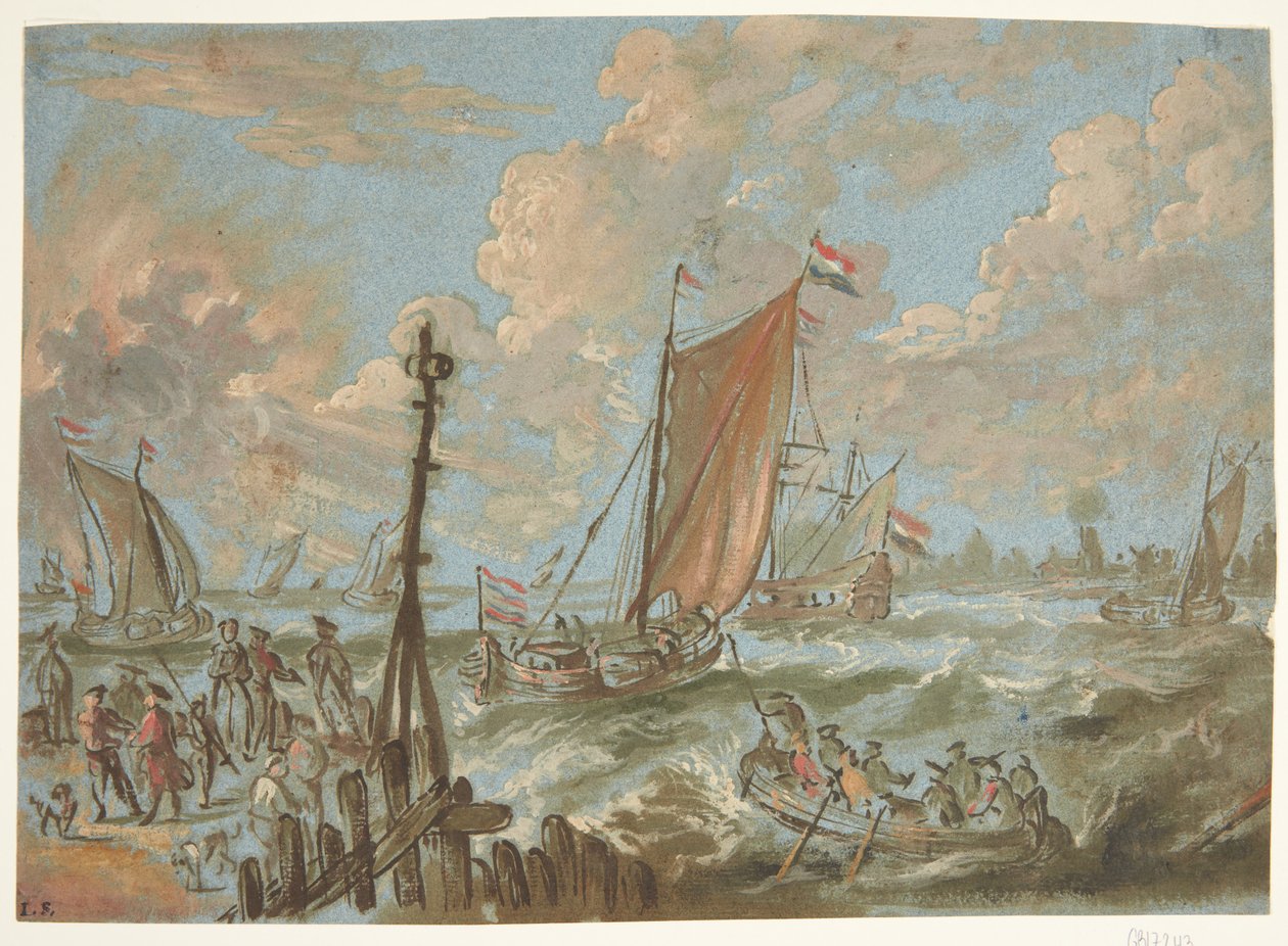 Port avec des navires à voile - Jacobus Storck