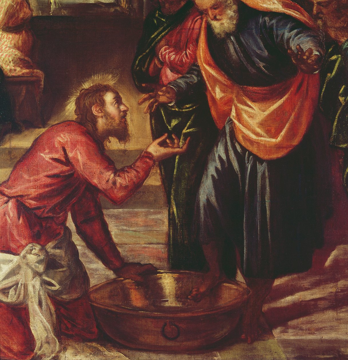 Le Christ lavant les pieds des disciples (détail) - Jacopo Robusti Tintoretto