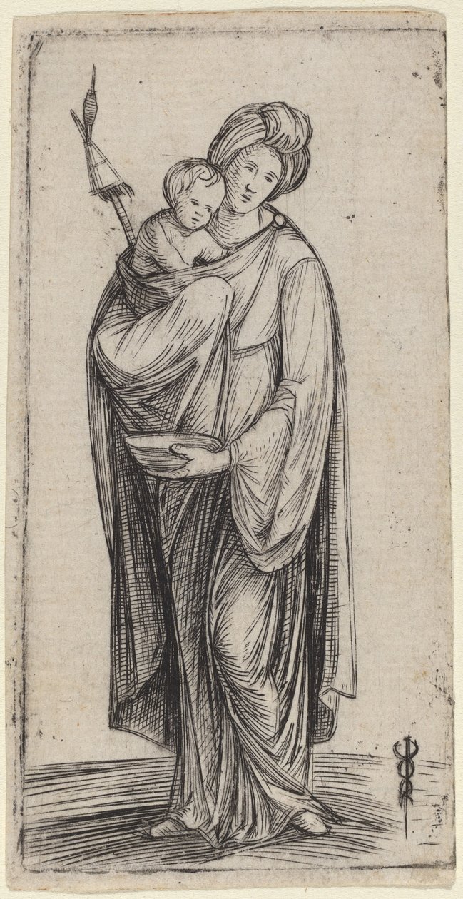 Femme et enfant avec quenouille - Jacopo de