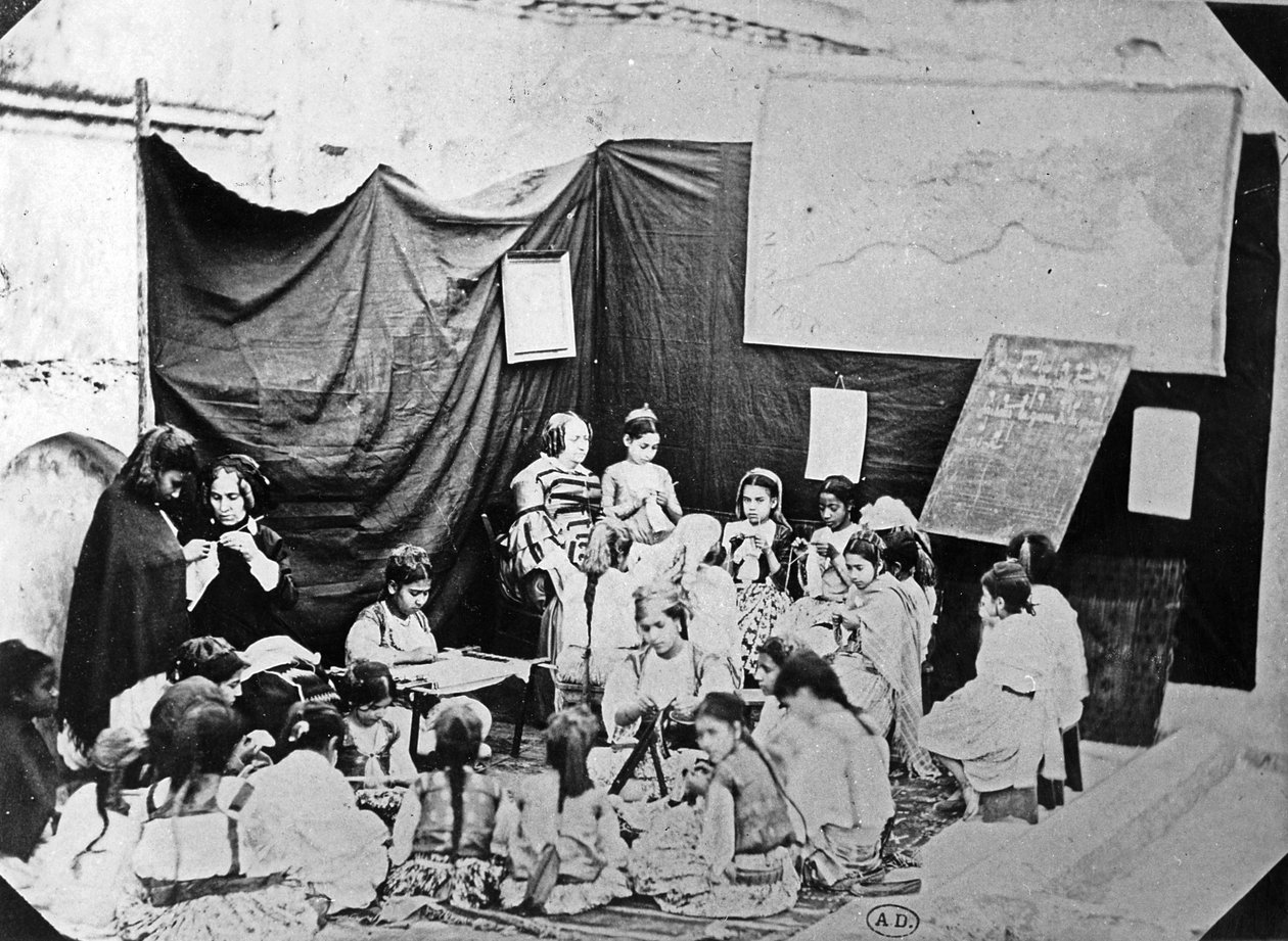 École de filles à Alger, vers 1860 - Jacques Antoine Moulin