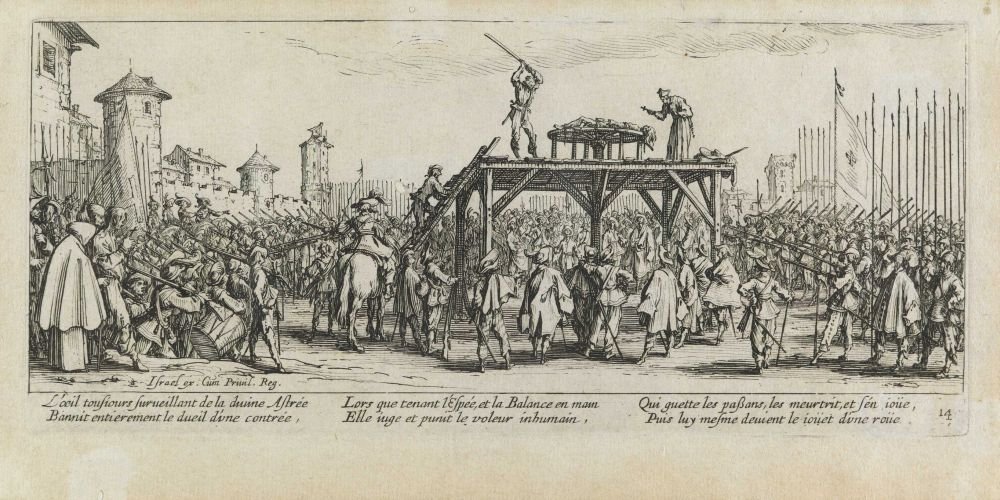 La torture de la roue Les misères et les malheurs de la guerre, pl. 14 - Jacques Callot