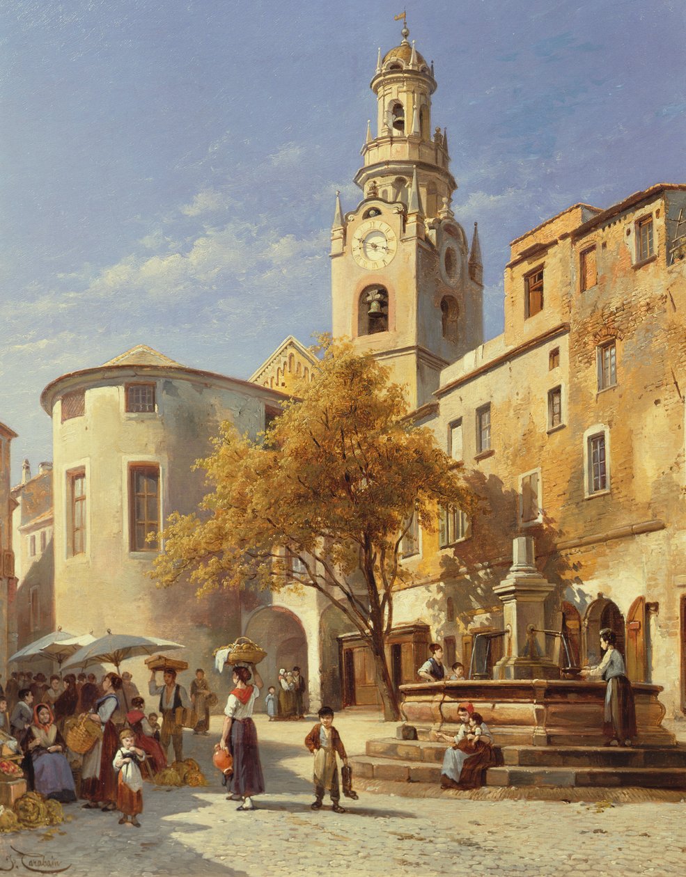 Scène de rue continentale - Jacques Carabain