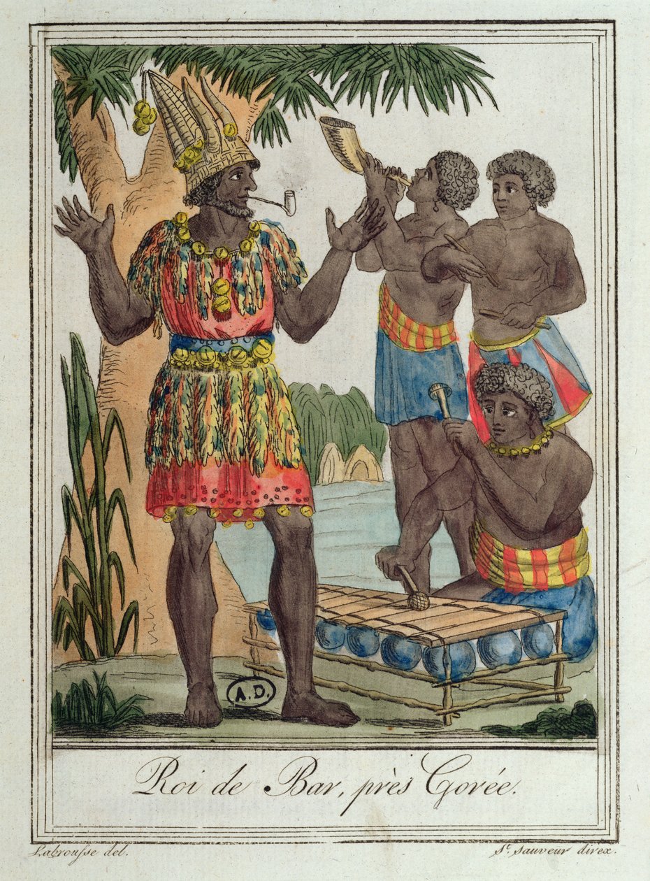 Roi de Bar, près de Gorée, Sénégal, de Costumes de Différents Pays, 1796 - Jacques Grasset de Saint Sauveur