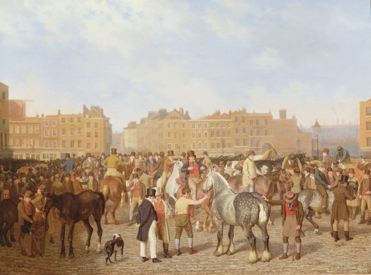 Ancien marché de Smithfield, Londres, 1824 - Jacques Laurent Agasse