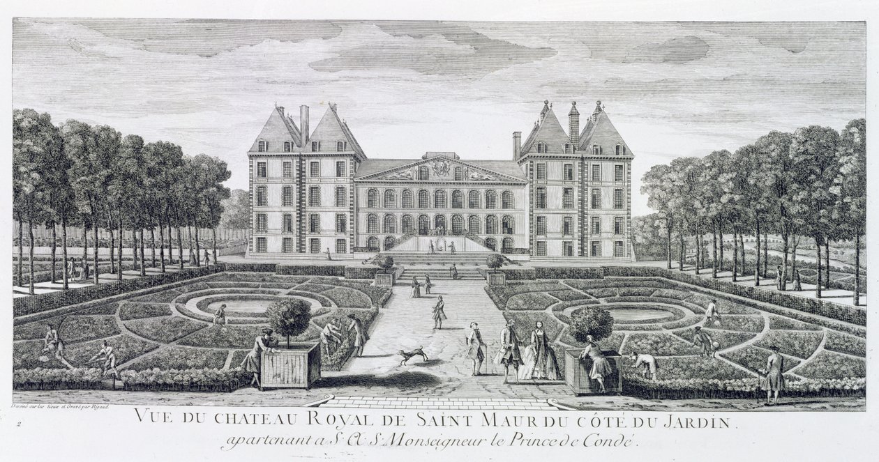 Vue du château royal de Saint Maur du côté du jardin - Jacques Rigaud