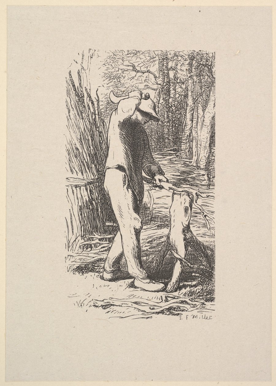 Bûcheron faisant un fagot, 1853 - Jacques Adrien Lavieille