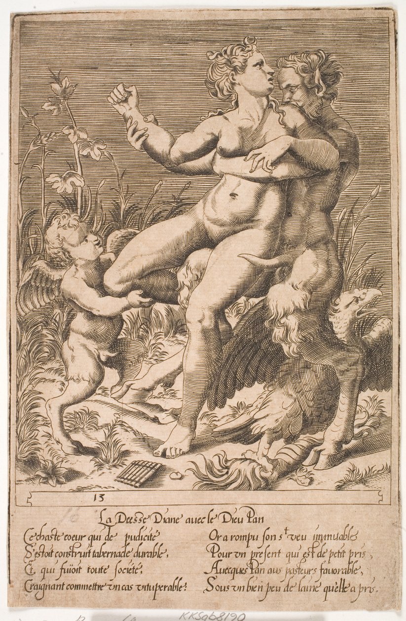 Diane et Pan - Jacques Androuet Ducerceau d.Æ.