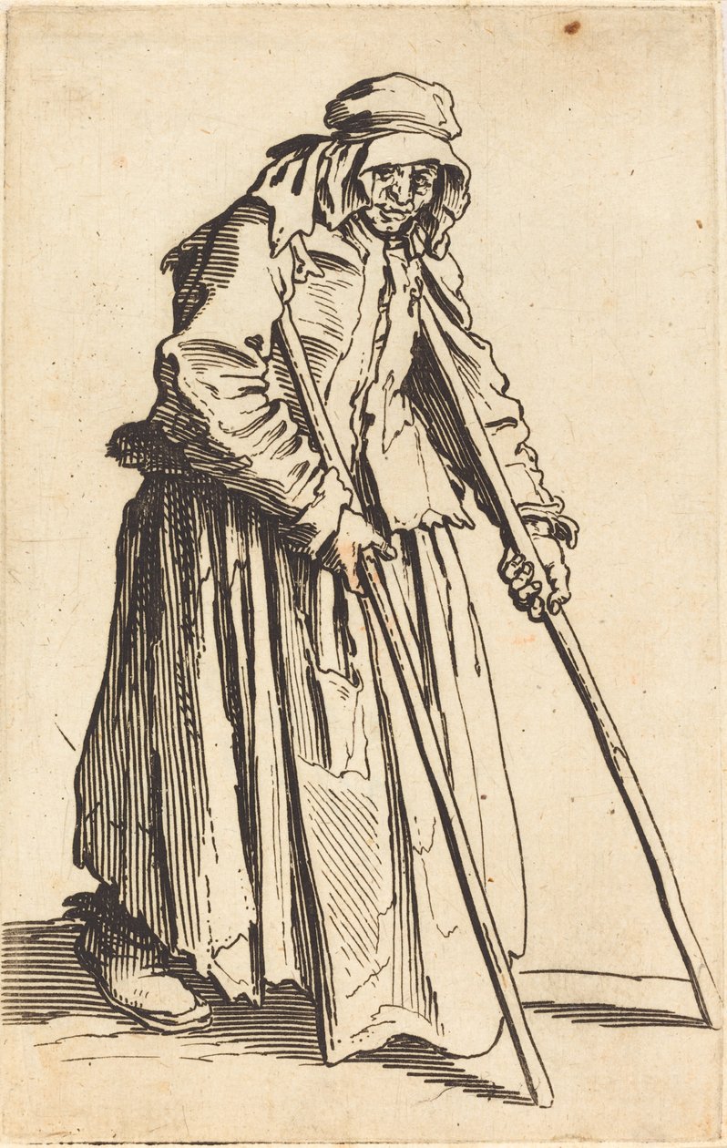 Mendiante avec des béquilles - Jacques Callot