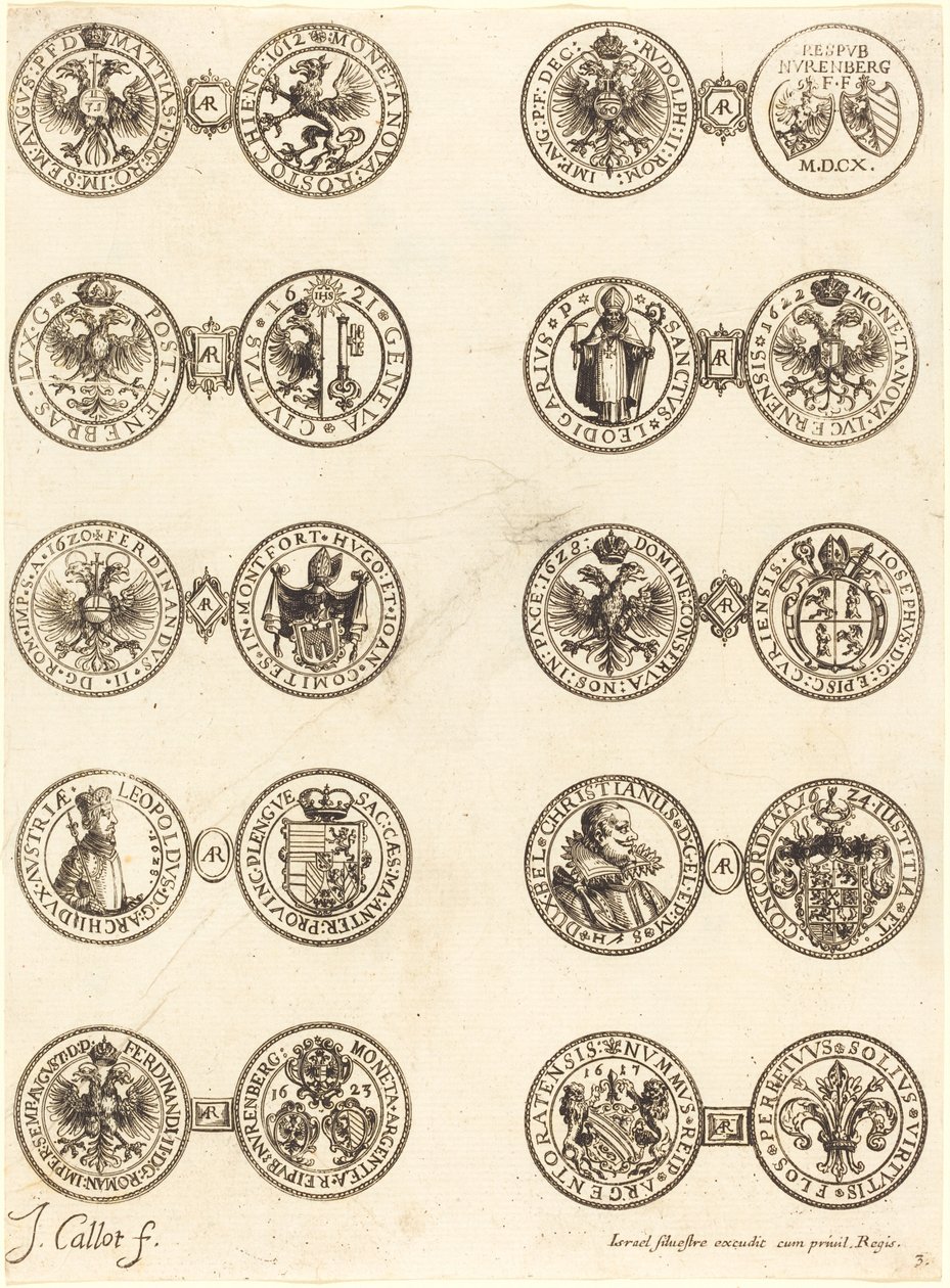 Pièces de monnaie [plaque 3] - Jacques Callot