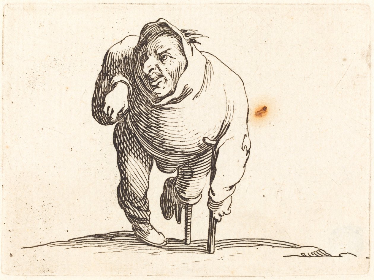 Infirme avec béquille et jambe de bois - Jacques Callot