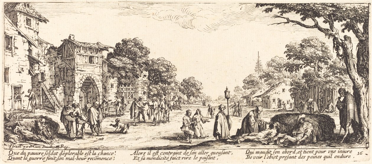 Soldats mourants au bord de la route - Jacques Callot