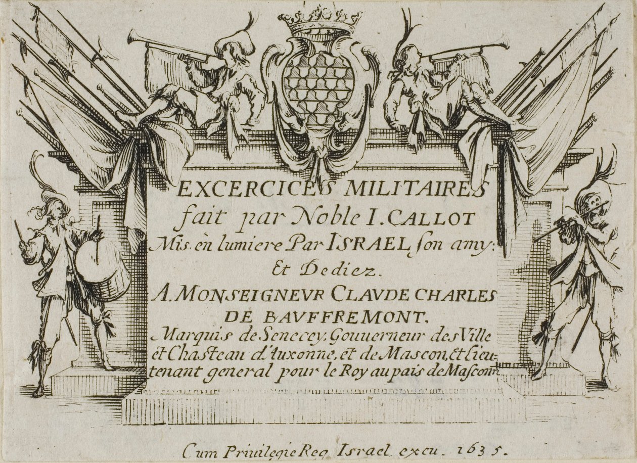 Frontispice, des Exercices Militaires - Jacques Callot