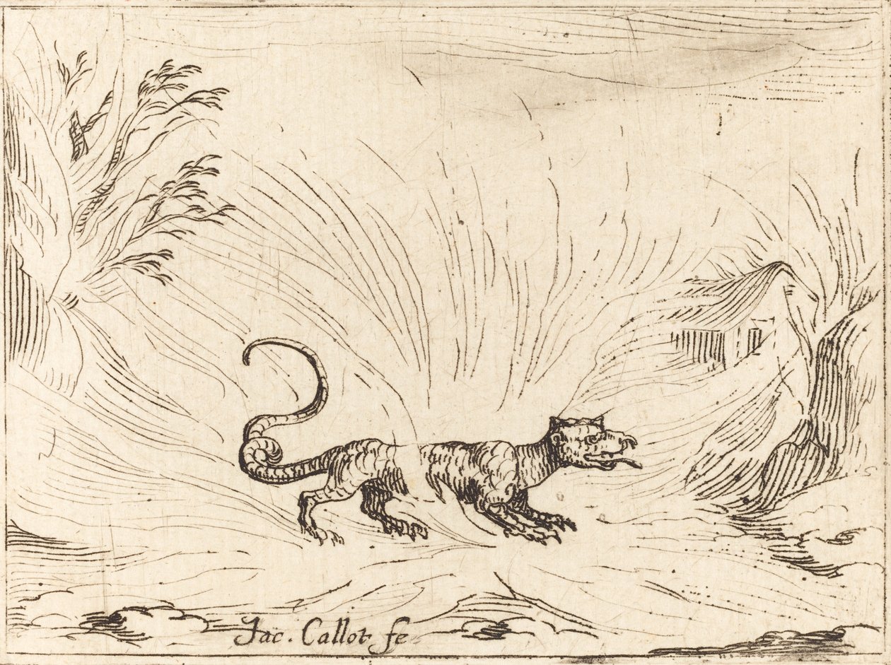 Salamandre entourée de flammes - Jacques Callot
