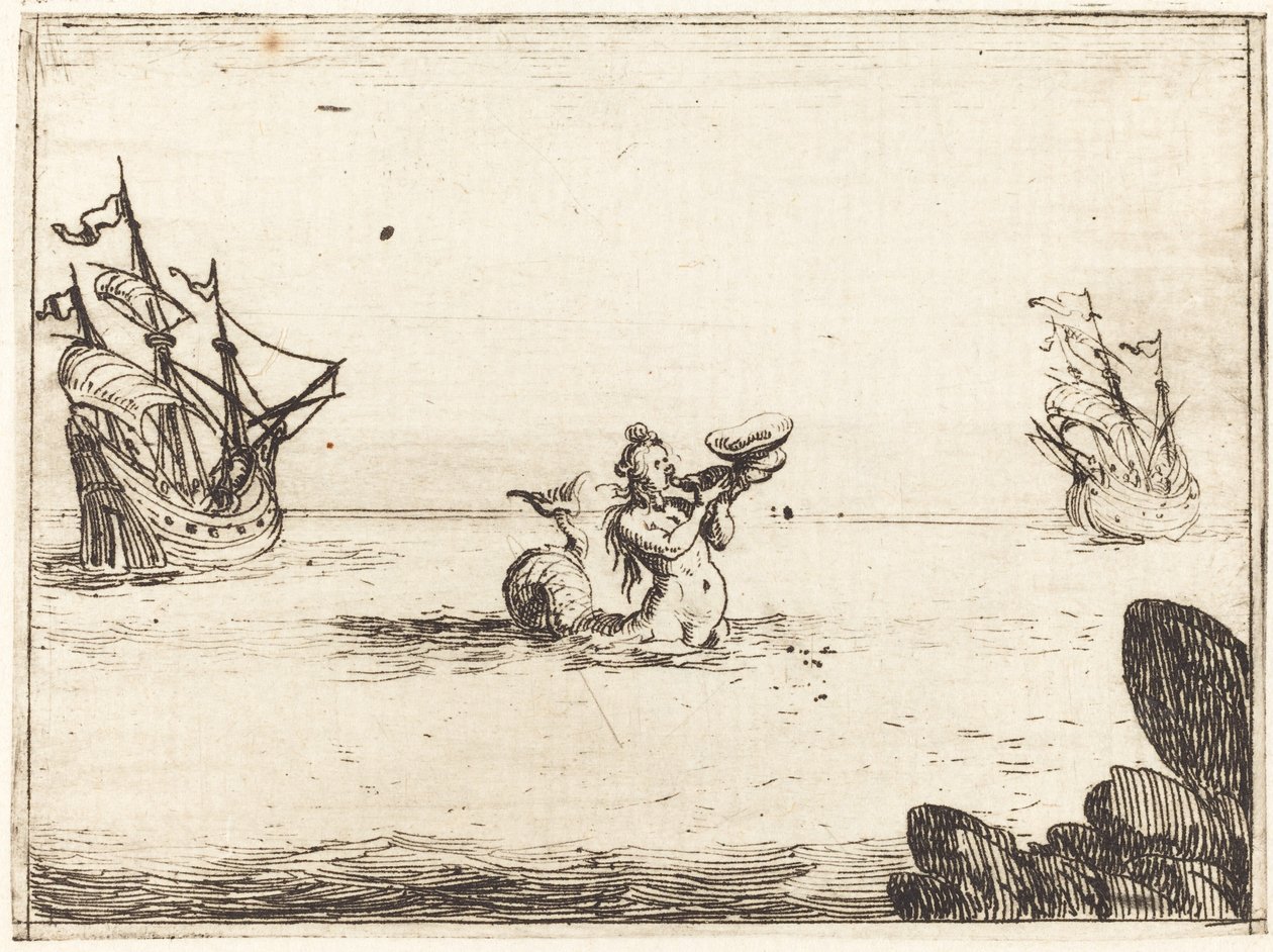 Sirène entre deux navires - Jacques Callot