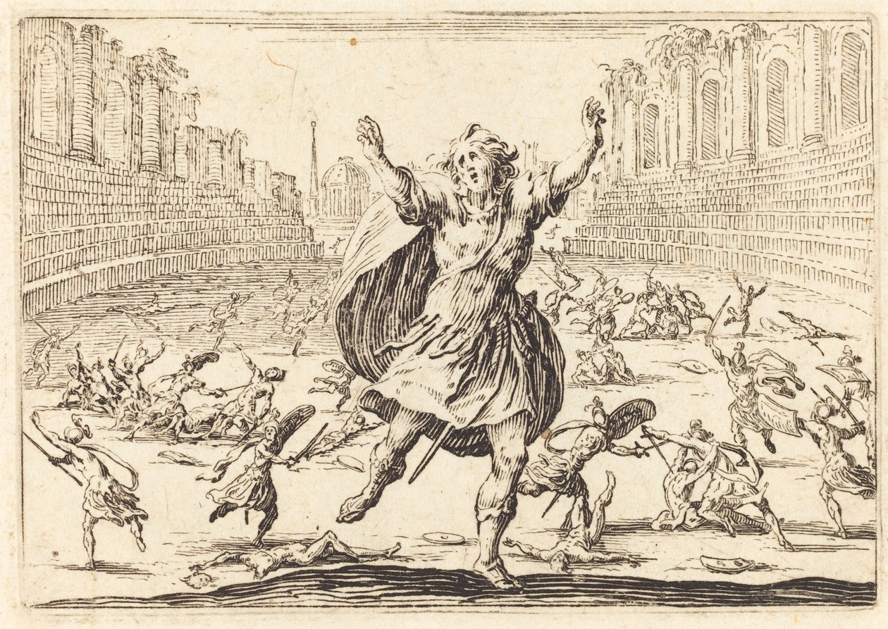 Escarmouche dans un cirque romain - Jacques Callot