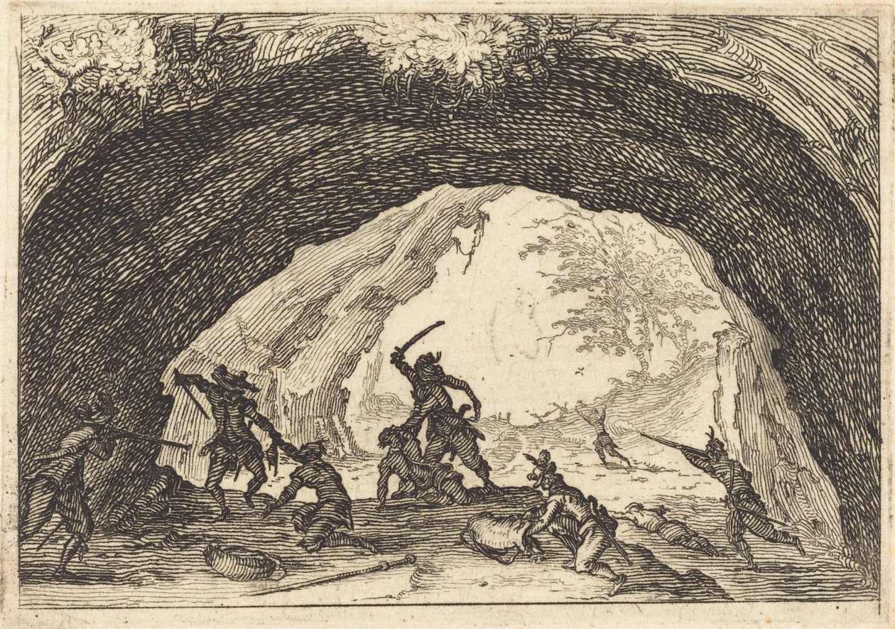 Soldats attaquant des voleurs - Jacques Callot