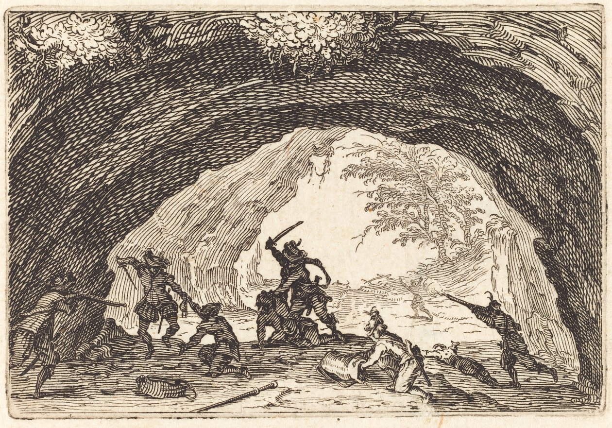 Soldats attaquant des voleurs - Jacques Callot