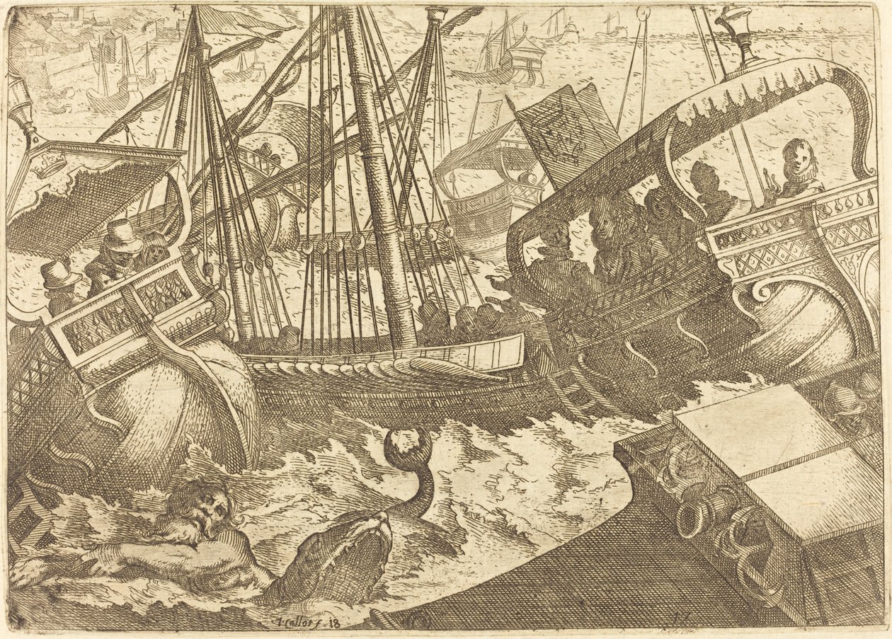 Tempête au large de Barcelone - Jacques Callot