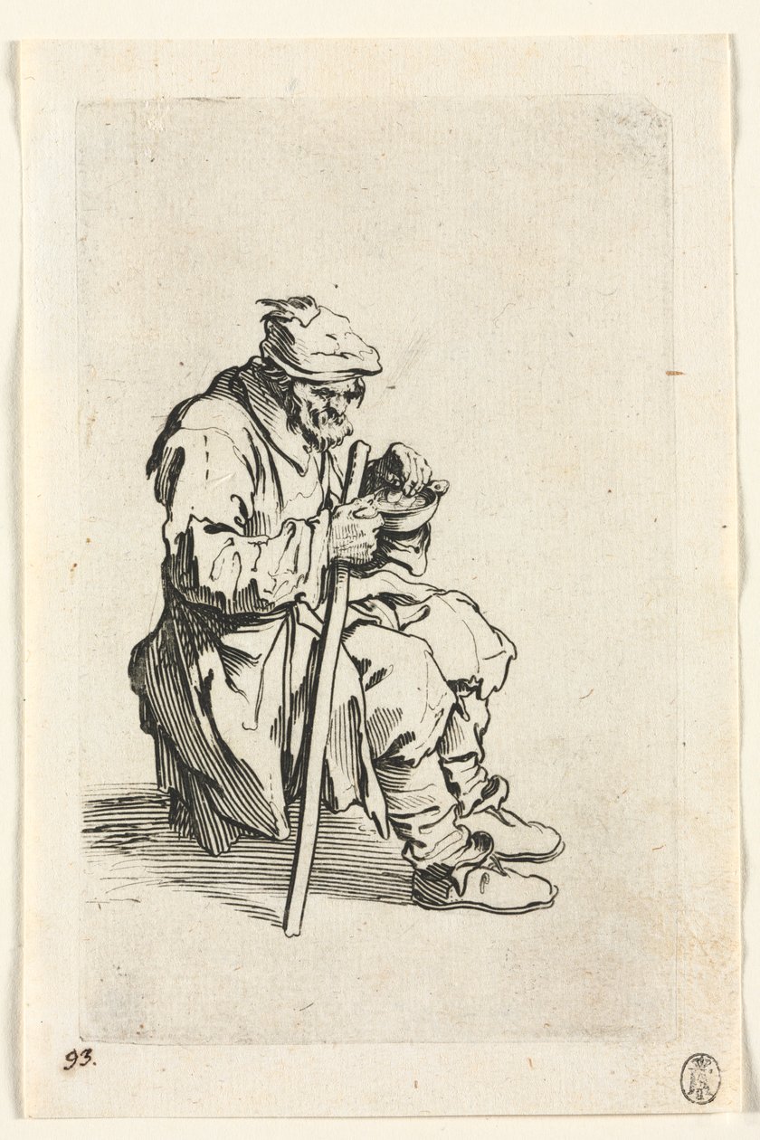 Les Mendiants : Mendiant assis et mangeant - Jacques Callot