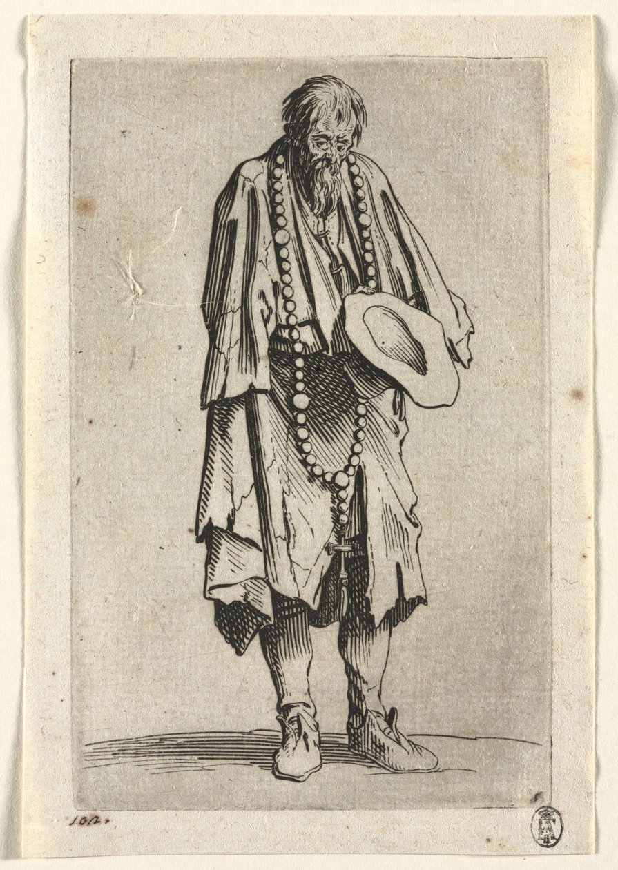 Les mendiants : Mendiant avec un chapelet, vers 1623 - Jacques Callot