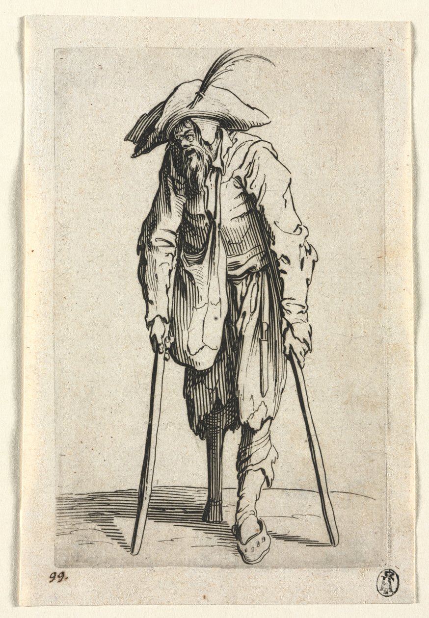 Les mendiants : Mendiant avec une jambe de bois - Jacques Callot
