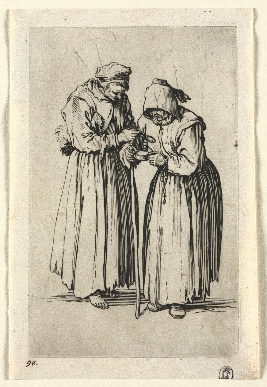 Les mendiants : Deux femmes mendiantes - Jacques Callot