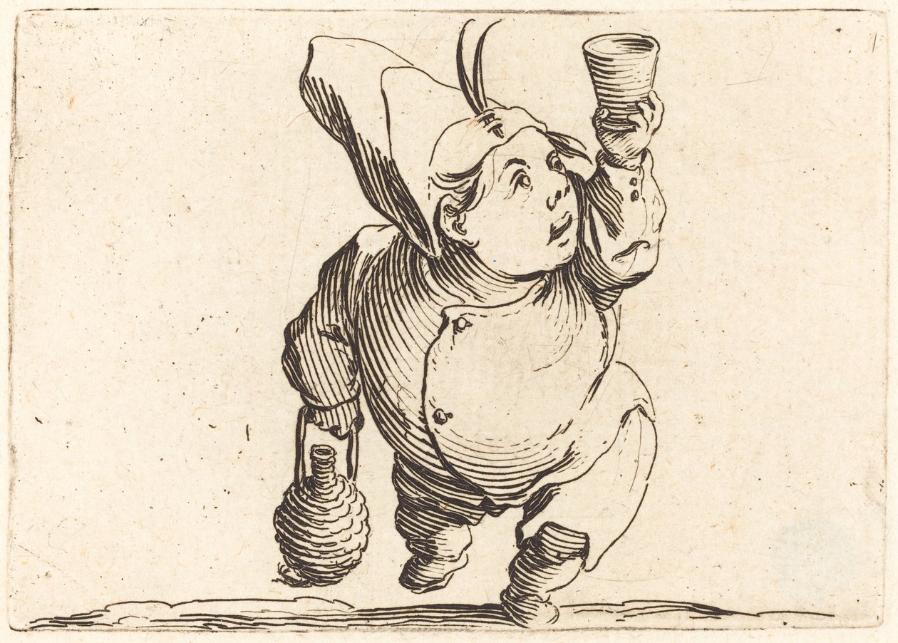 Le buveur, vue de face - Jacques Callot