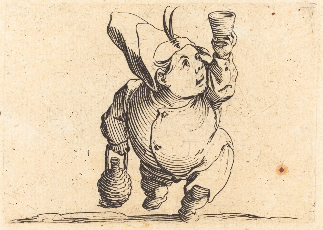 Le buveur, vue de face - Jacques Callot