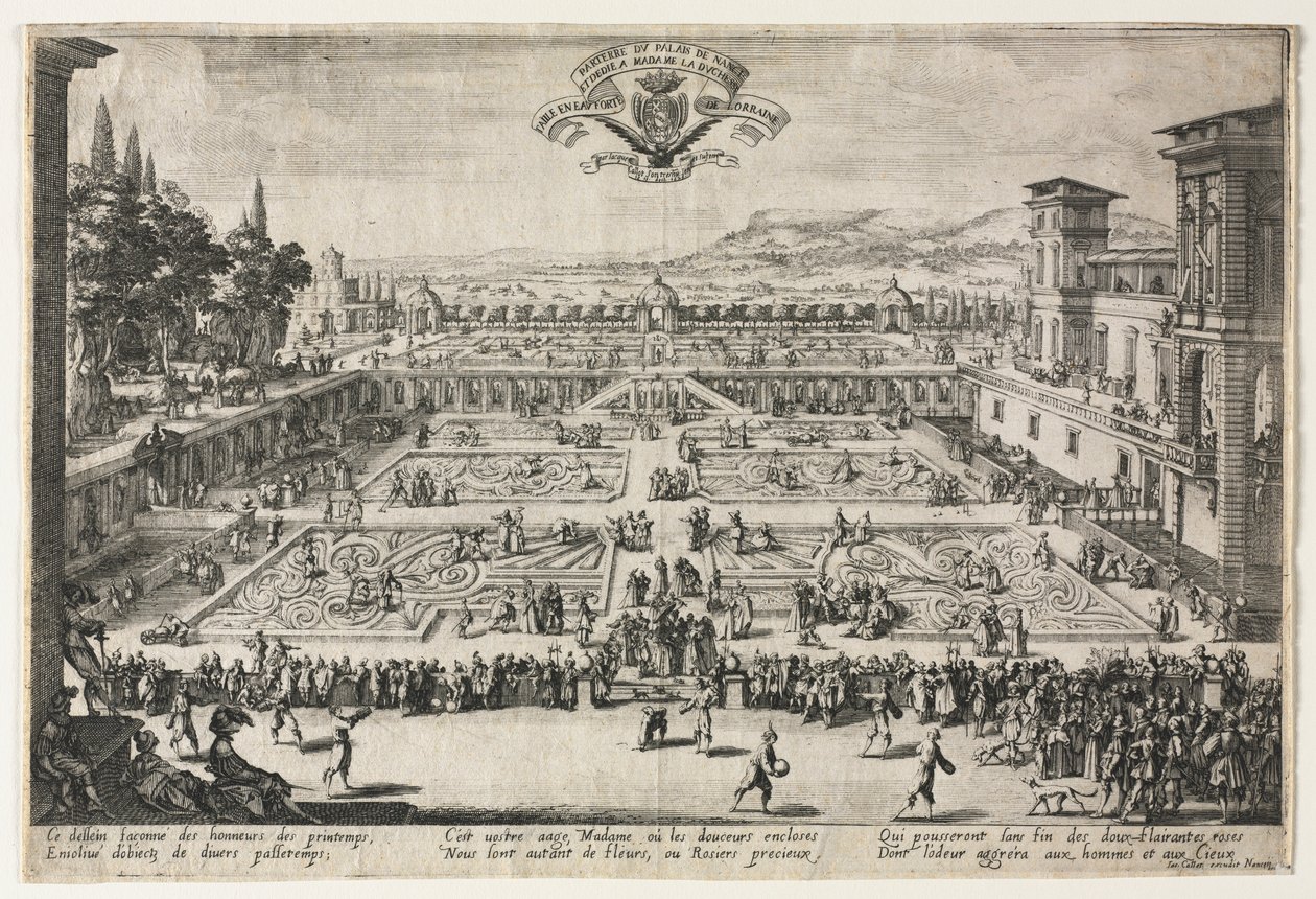 Les jardins du palais à Nancy, 1625 - Jacques Callot