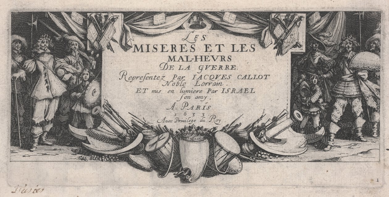 Page de titre, Les Misères de la guerre - Jacques Callot