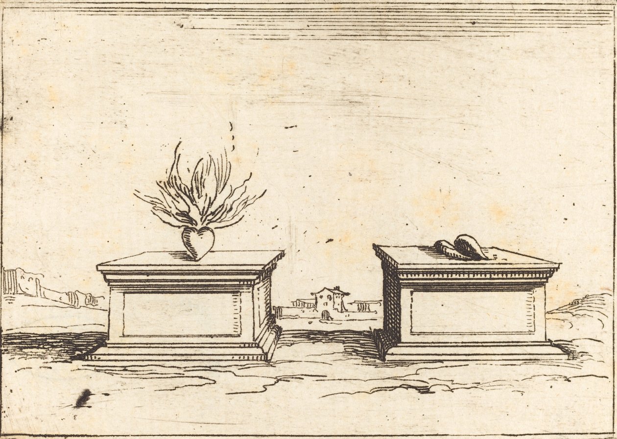 Deux Cœurs, 1628 - Jacques Callot