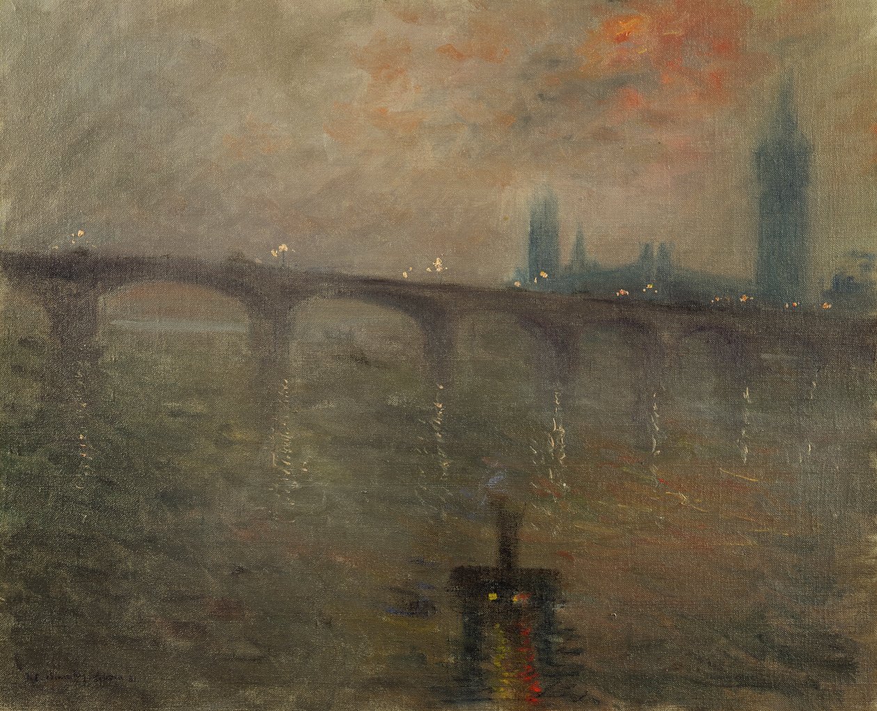 Soirée, Westminster depuis le pont de Waterloo - Jacques Emile Blanche