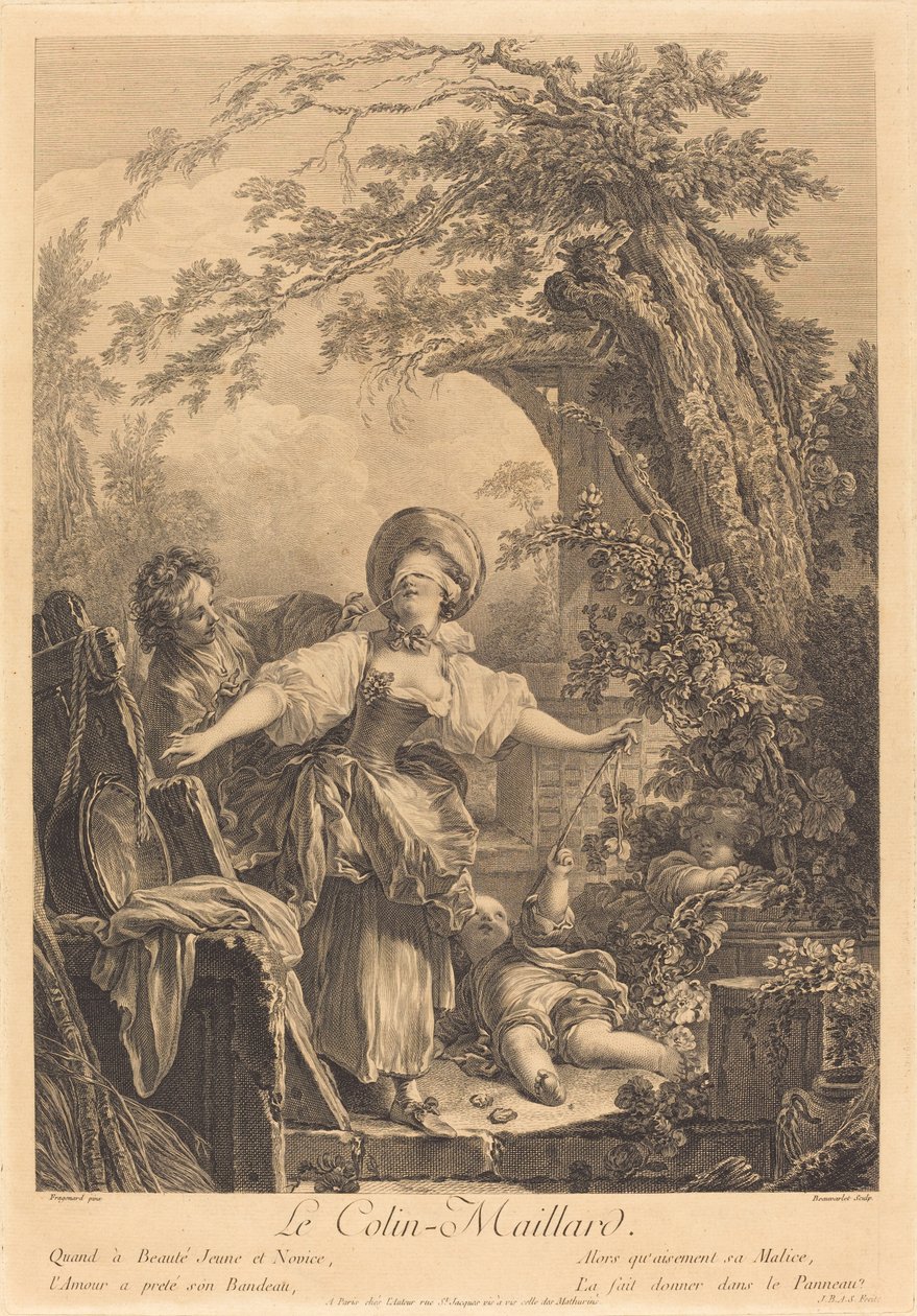 Colin Maillard - Jacques Firmin Beauvarlet after Jean Honoré Fragonard