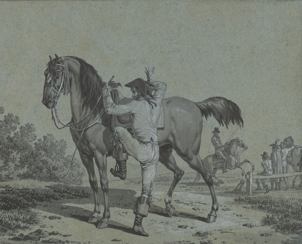 Homme montant à cheval - Jacques Francois Joseph Swebach