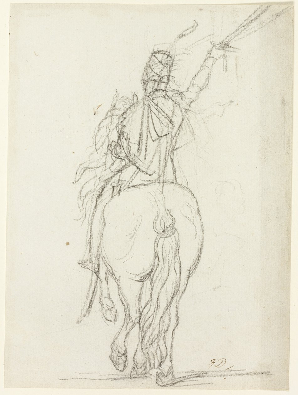 Officier à cheval de dos - Jacques Louis David