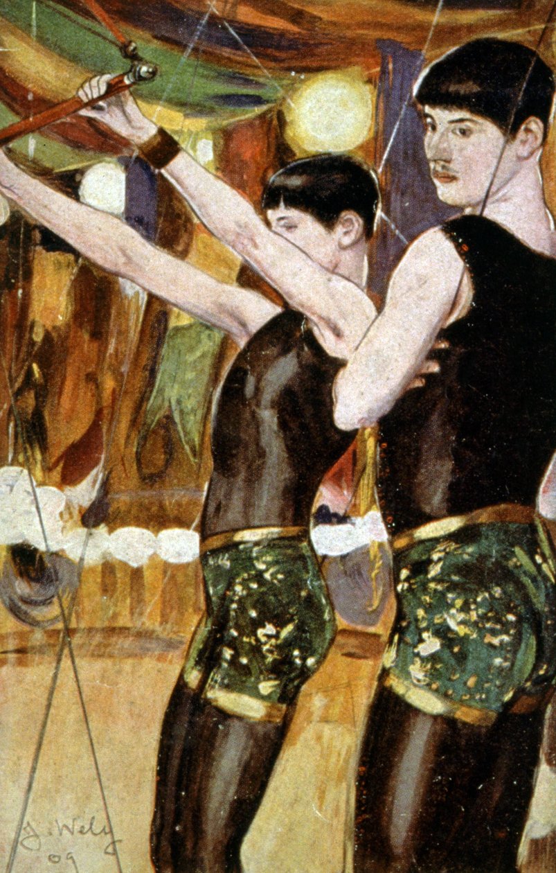 Équilibristes au cirque (frères Zemganno) - Jacques Wely