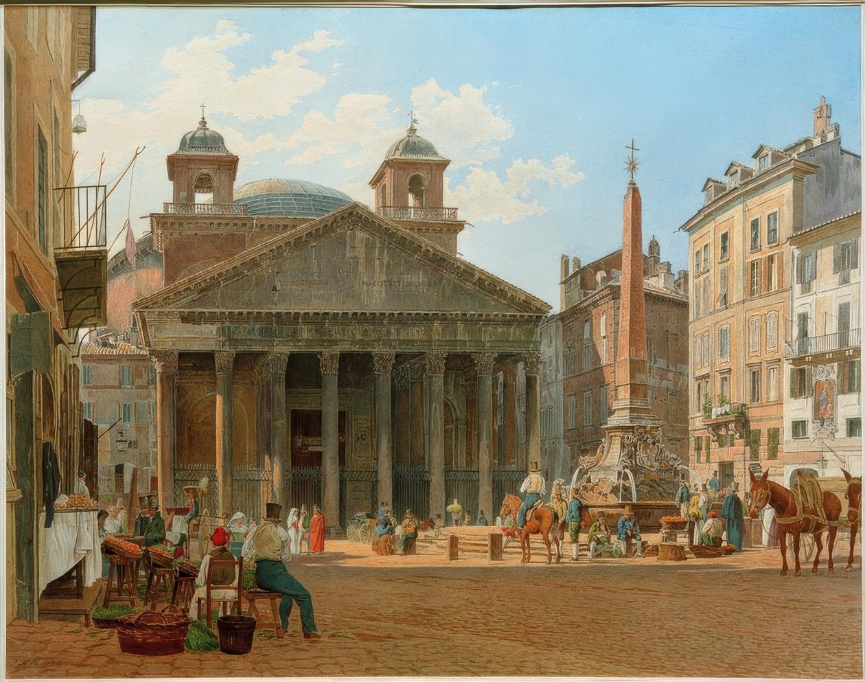 Le Panthéon et la Piazza della Rotonda à Rome - Jakob Alt